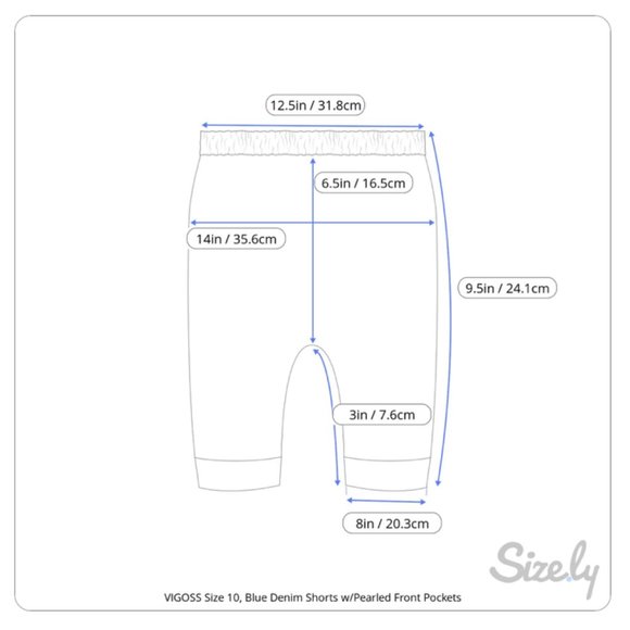 Vigoss Blue Denim Shorts Girls Size 10 - Picture 8 of 8
